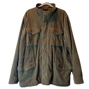 Y2K Gap Sherpa Lined Corduroy Trucker Jacket Men Sz XL Brown Button Up